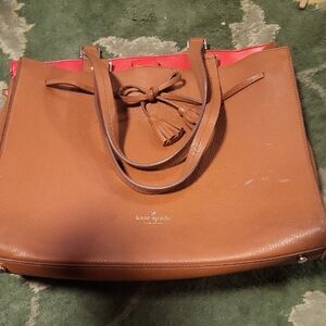 Kate Spade Tan and Red Tote Bag